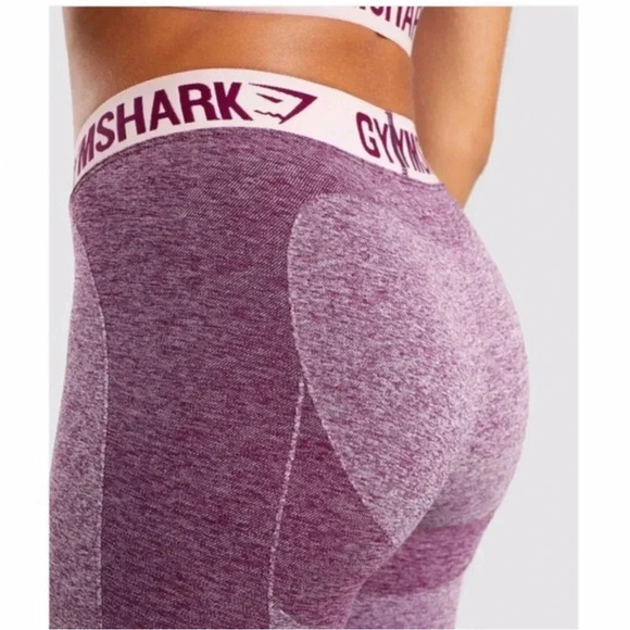 Gym Shark flex leggings dark Ruby/blush nude leggings size  small - Picture 4 of 9